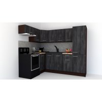 Bucatarie de Colt GENA NEW 4 ST. 160-230, Fara Corp de Cuptor, Wenge / Decor 8509